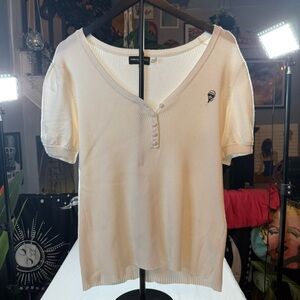 Karl Lagerfeld Cream Short Sleeve Tee